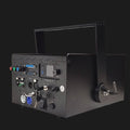 Black laser light projector with control panel on a black background