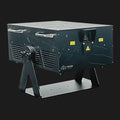 Outdoor laser light projector casting colorful beams