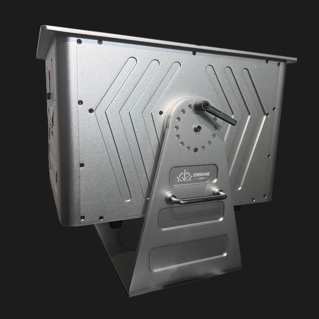 Professional outdoor laser show projector at night