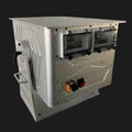 Outdoor laser image projector creating logo animation