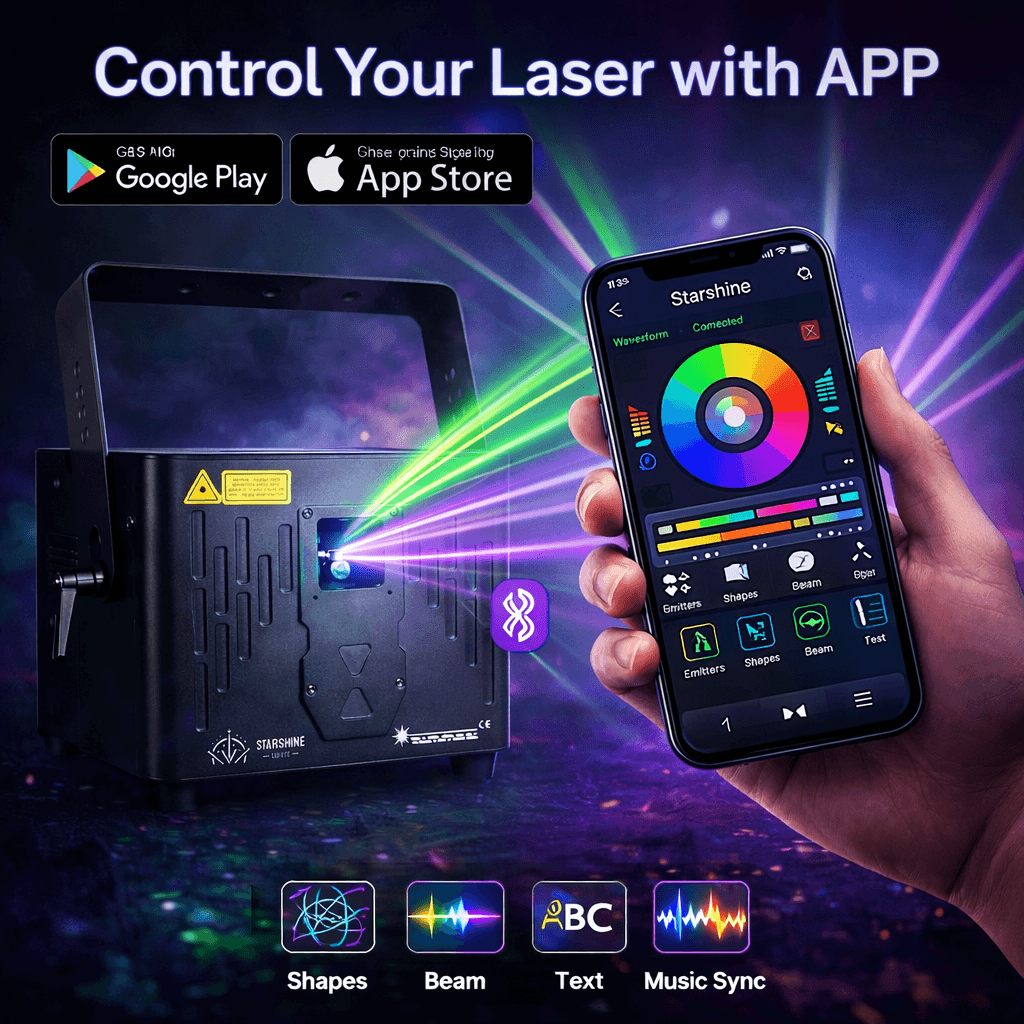 Z2 APP DMX ILDA Laser Projector 8W RGB for DJs Clubs Z2 APP DMX ILDA Laser Projector 8W RGB for DJs Clubs
