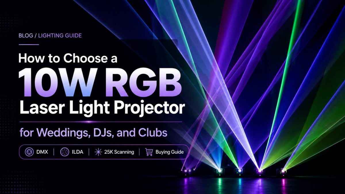 10W RGB Laser Light: DMX & ILDA Control for Weddings & DJs