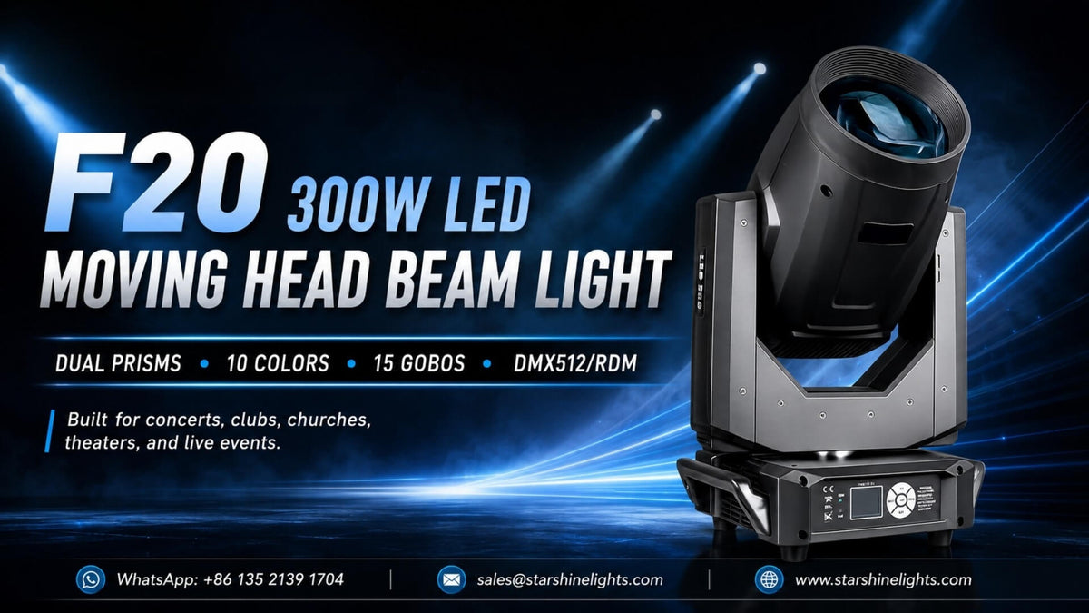 300W LED Moving Head Beam Light: Dual Prism Effects for Concerts