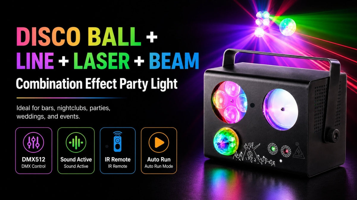 4-in-1 DJ Party Light Guide: Auto, Sound Active & DMX