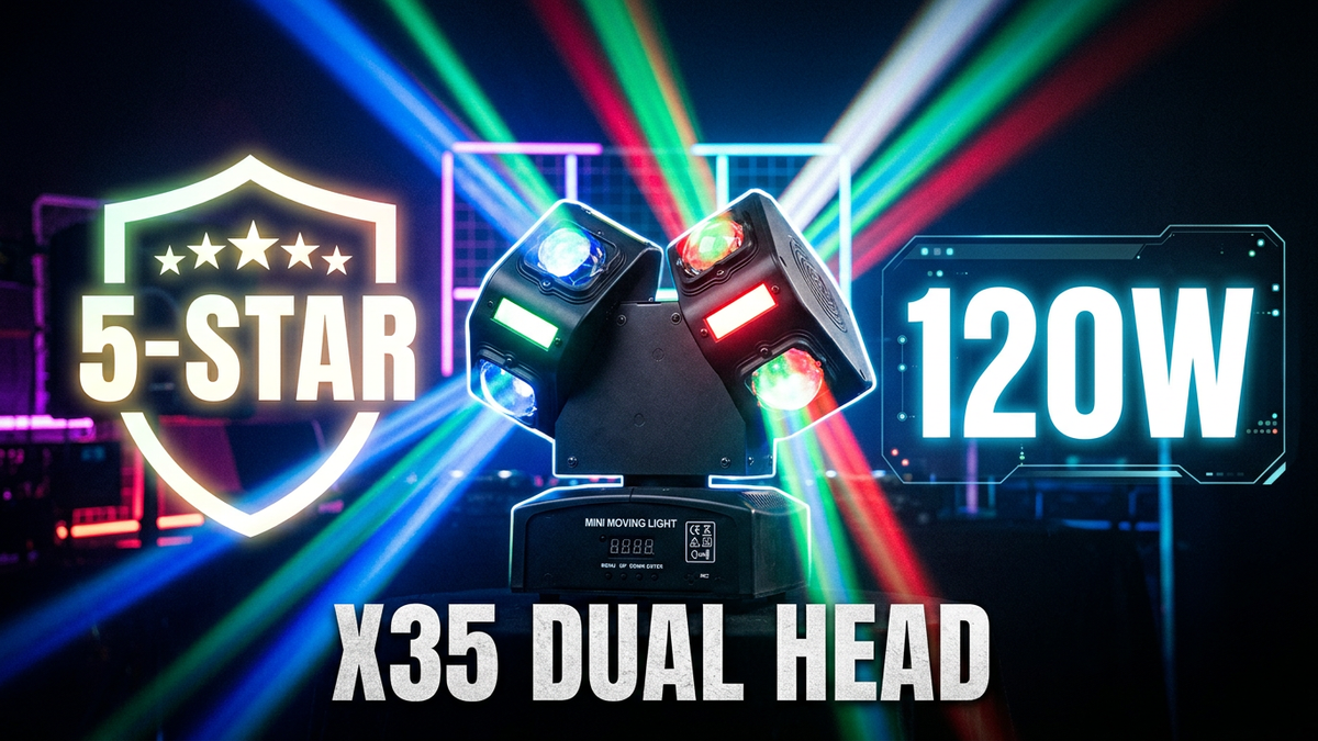 Dual Moving Head DJ Light Guide: X35 Beam, Strobe & DMX