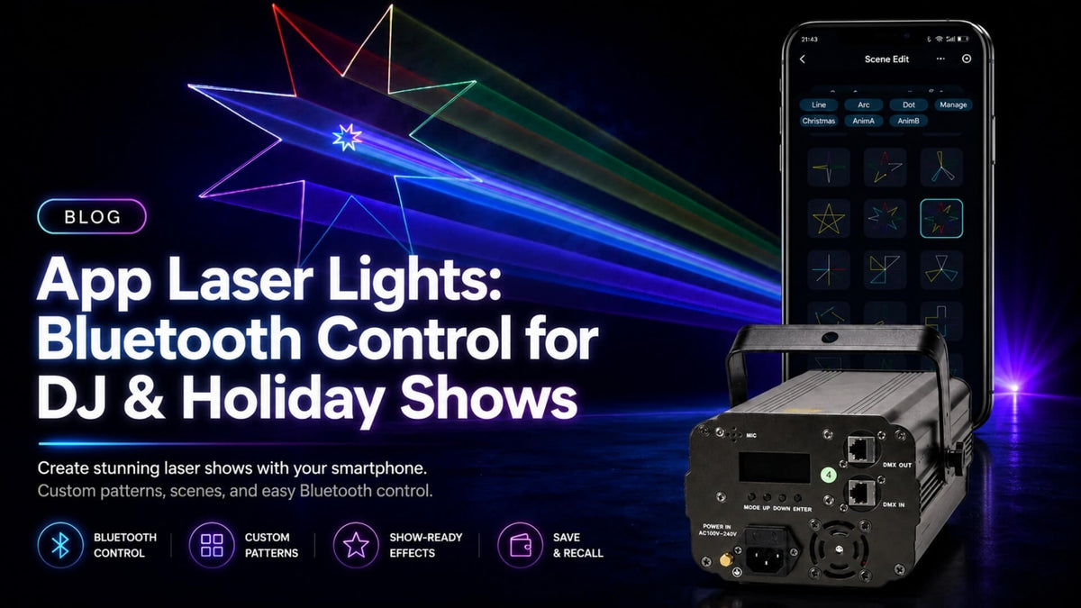 App Laser Lights Explained: Bluetooth Control for DJ & Holiday Shows