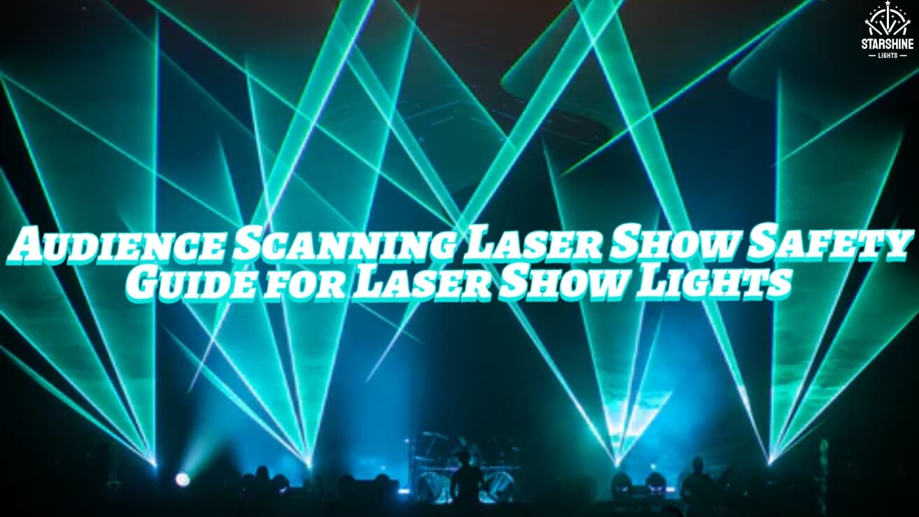 Technician measuring irradiance of audience scanning laser show with power meter