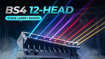 BS4 12-Head RGB Laser Bar: DMX & Dual-White LEDs