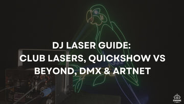 DJ laser fans over dance floor — club lasers