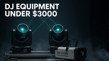 mobile dj laser lights over wedding dance floor