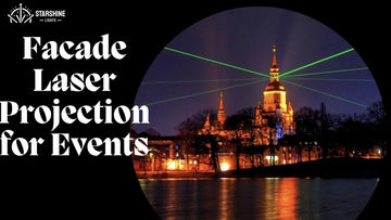 facade laser projection on building wall