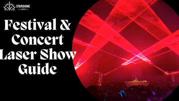 festival stage laser show at night