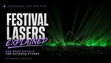 Festival lasers over outdoor stage crowd