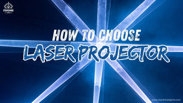 Laser show projector beams cutting through stage haze