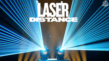 Laser beam distance guide with stage haze