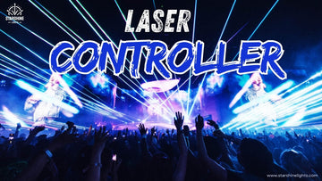 Laser controller connected to a laser show projector (ILDA setup)