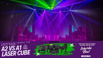 small room laser cube beam with haze