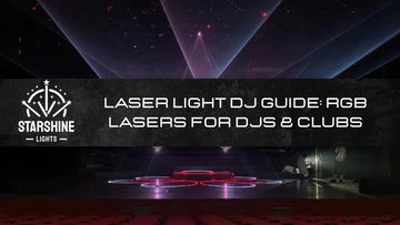 DJ laser lights creating tunnel effects in a club