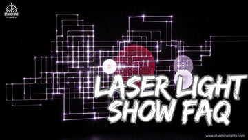 Laser light show beams in a dark venue