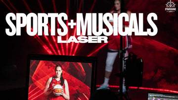 Laser light show system in a packed basketball arena