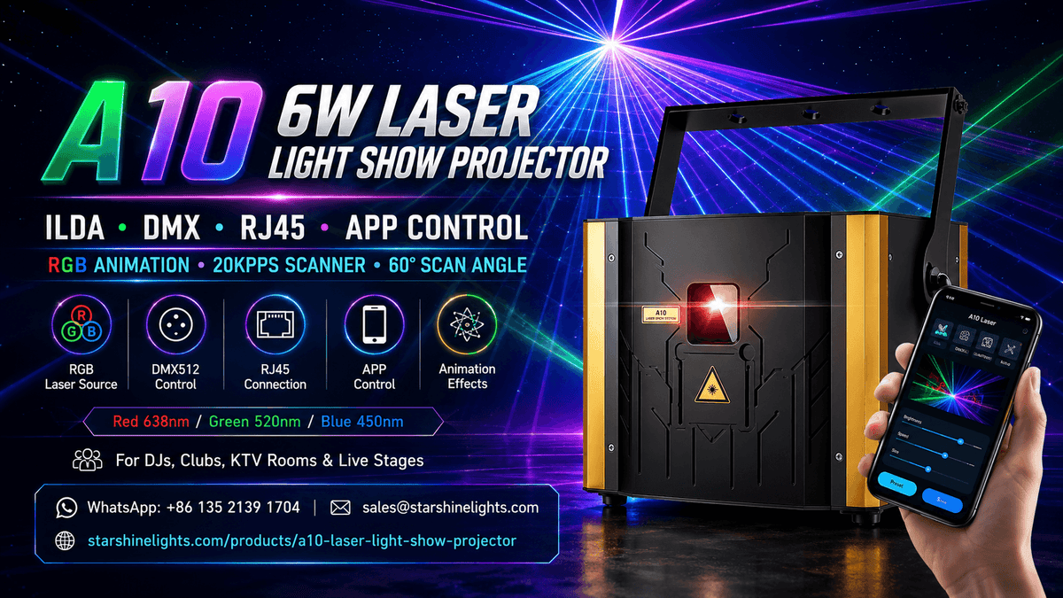 Laser Light Show Projector: ILDA DMX Control for Clubs