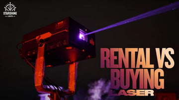 Laser show projector rental setup for corporate event stage