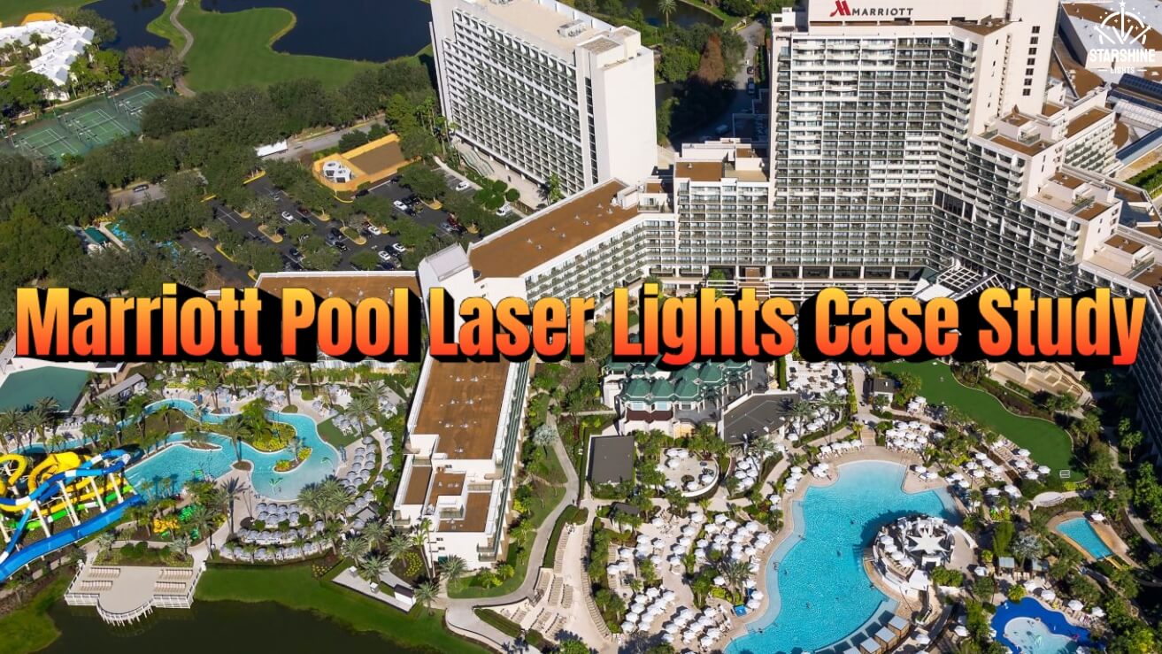 Marriott pool laser light show with Starshine J8 projector