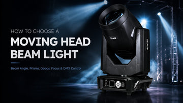 Professional moving head beam light on stage