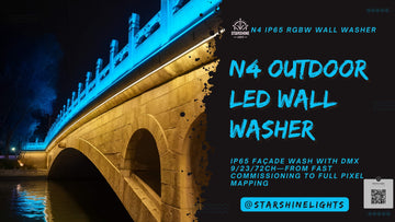 N4 outdoor LED wall washer for architectural façade lighting—IP65, DMX 9/23/72ch, pixel-mapping ready