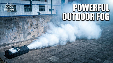 Outdoor fog machine on a concert stage