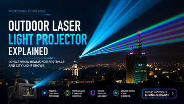 Outdoor laser light projector for city light show