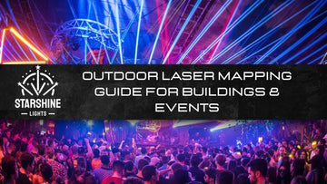 outdoor laser mapping show on building facade