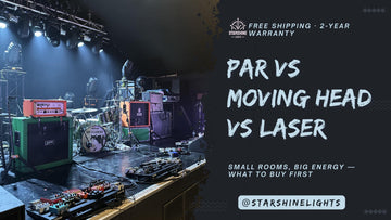 par vs professional moving head lights vs party laser lights – build balanced dj stage lights for small venues