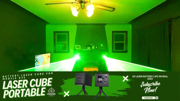 portable battery laser cube for mobile djs 2h life