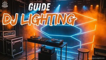 Rave lights washing walls with a cool blue DJ lighting palette