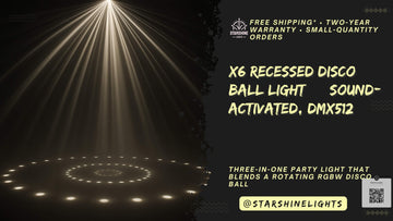 X6 Recessed Disco Ball Light — Sound-Activated, DMX512