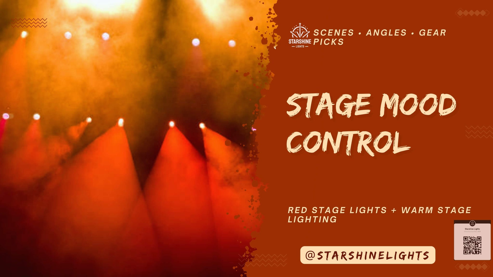 Red stage lights and warm stage lighting guide with scenes angles and gear picks