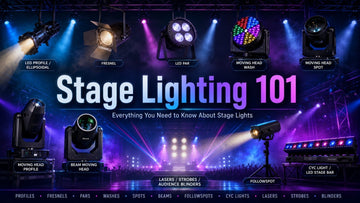 Professional stage lighting on a live concert stage