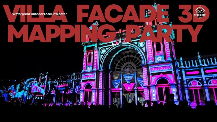 Villa Facade 3D Mapping Party – 4K, 16,000-Lumen Waterproof Outdoor Laser Projector