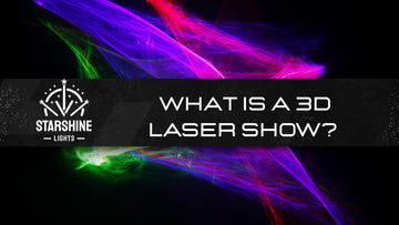 3D laser show with floating logo