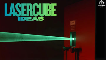 Winter wedding LaserCube laser light projector monogram