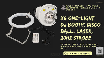 X6 One-Light DJ Booth: Disco Ball, Laser, 20Hz Strobe