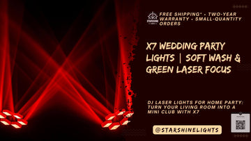 X7 Wedding Party Lights | Soft Wash & Green Laser Focus