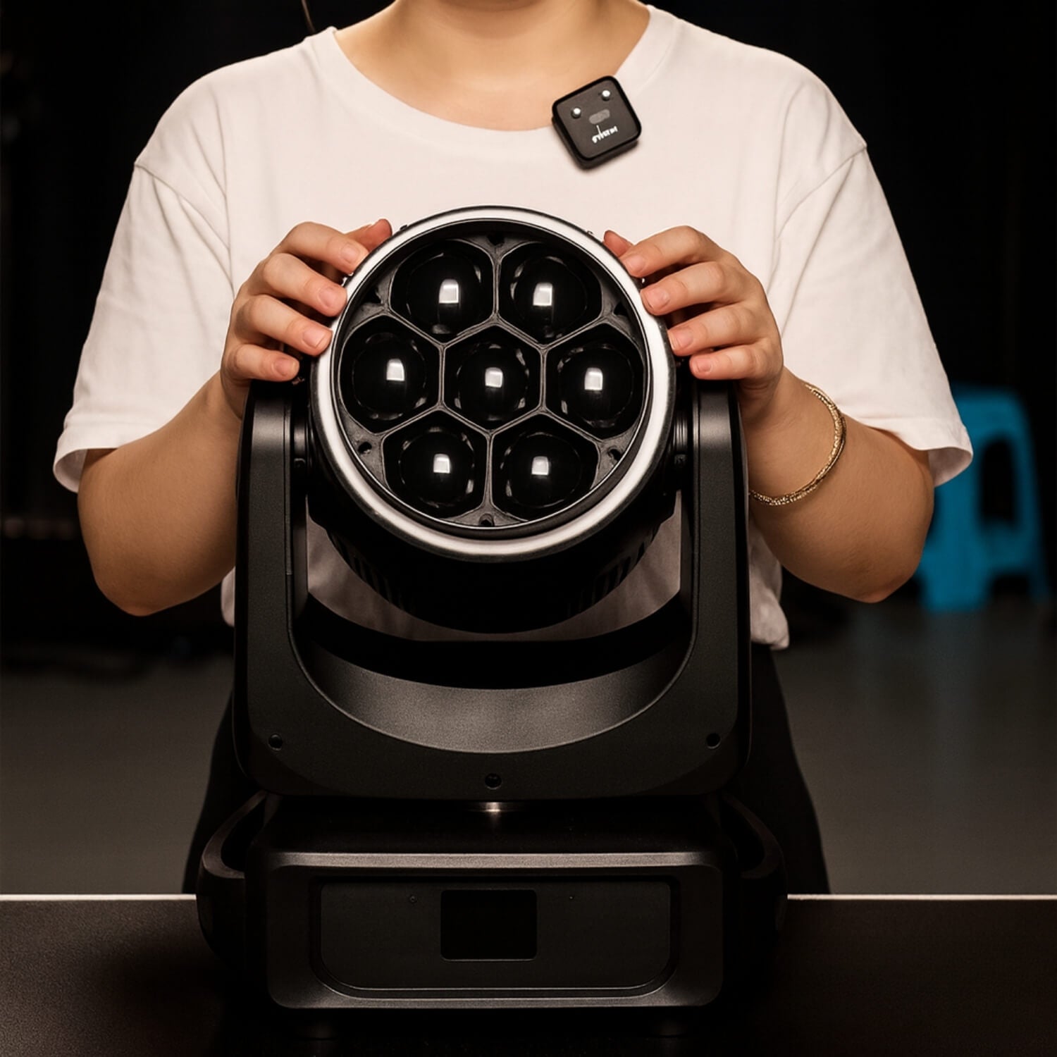 H2 7x40W RGBW moving head overview—4.5–45° zoom, 2800–8500K CCT, LED ring