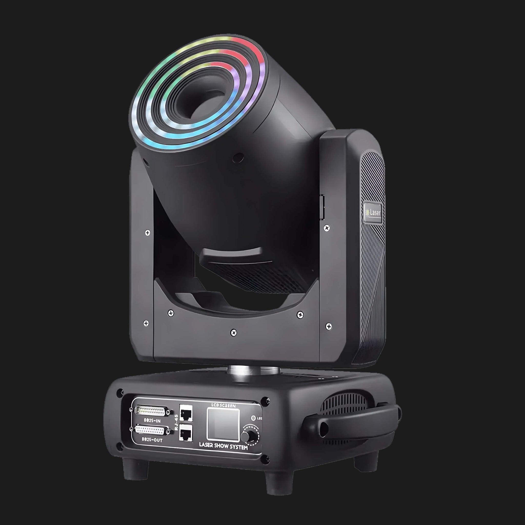 M6 dj laser lights creating RGB beams over dance floor