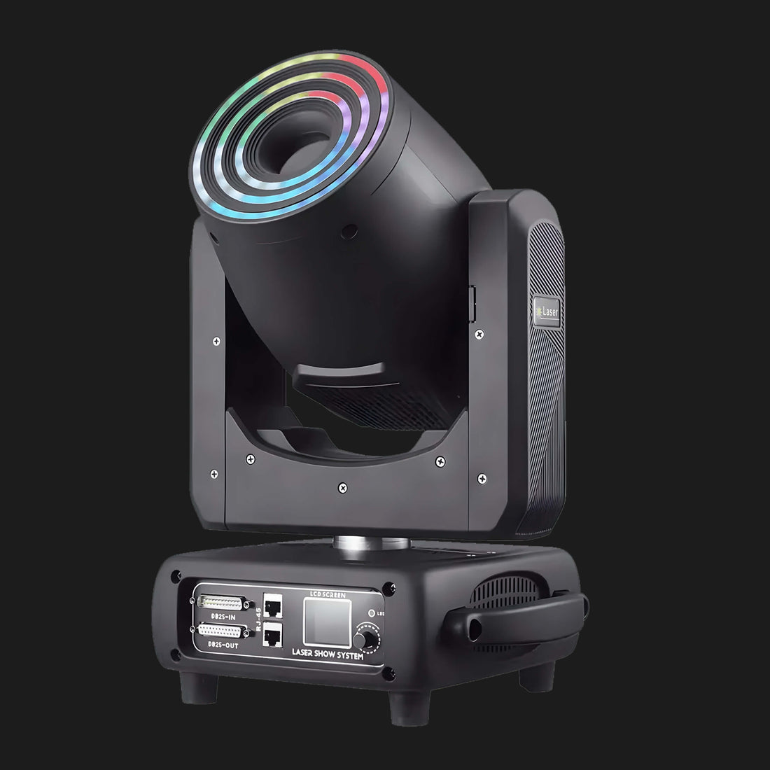 M6 dj laser lights creating RGB beams over dance floor