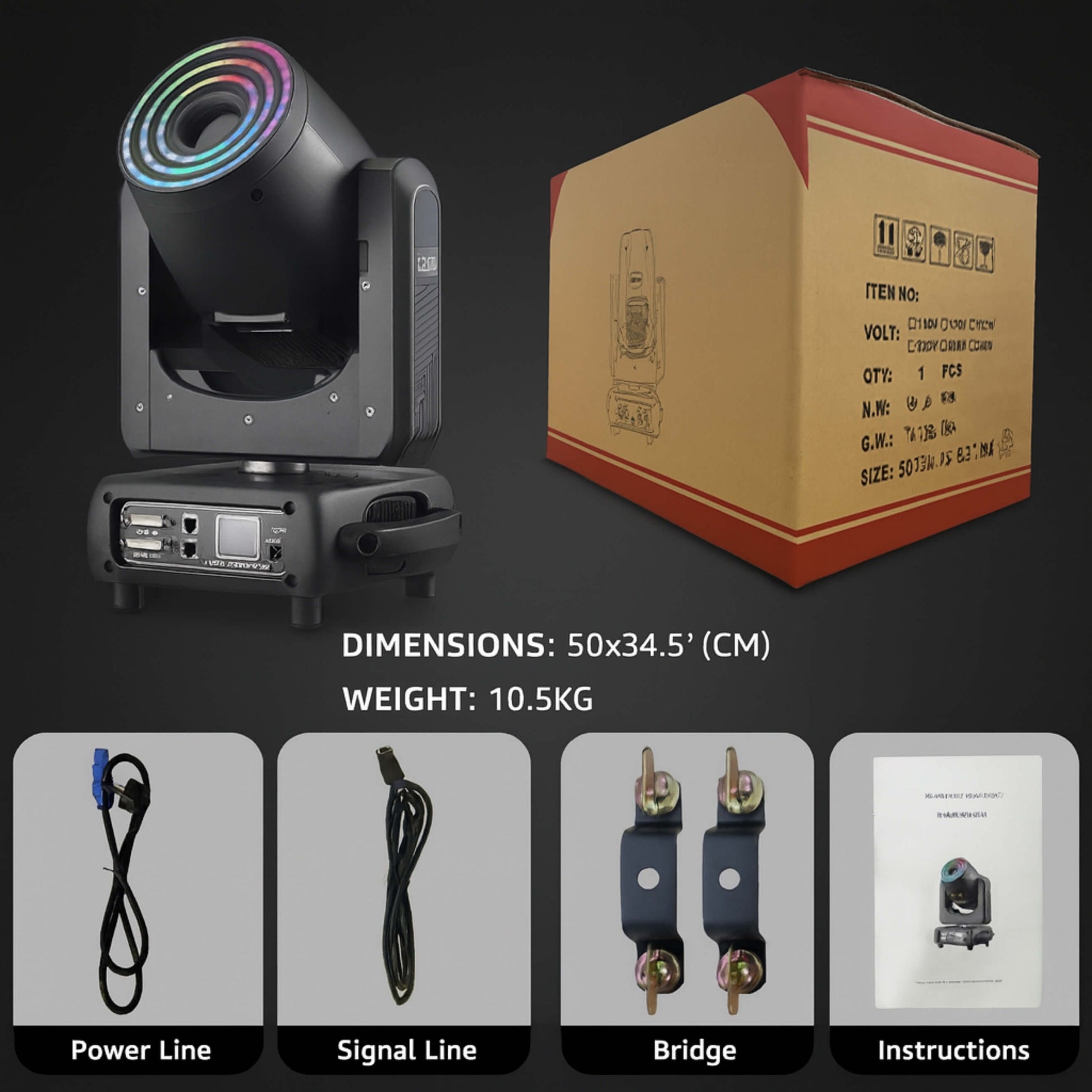 Rear panel of M6 laser moving head with ILDA and RJ45 ports