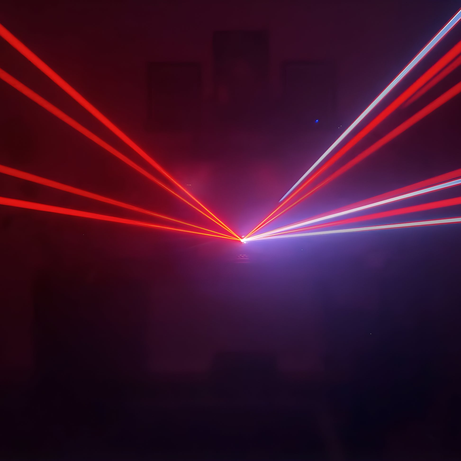 DJ booth with A12 DJ laser light and fog