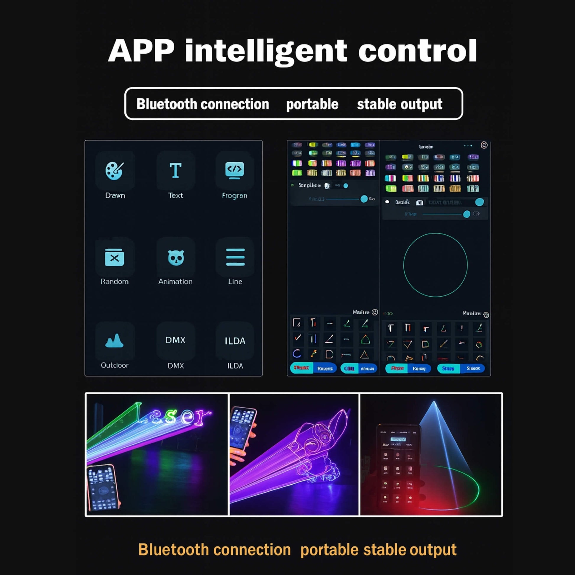 DJ booth using A13 laser light projector for club party lights