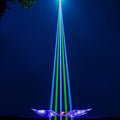 8-facet prism beam split effect for outdoor laser light show